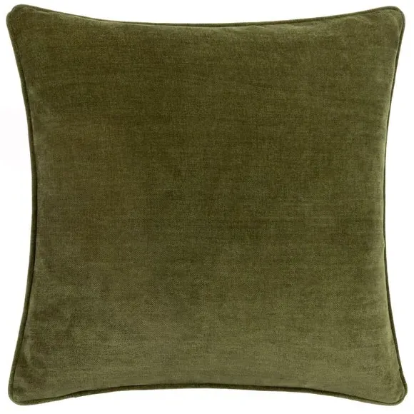 Reversible Cushion with Piped Trim - Olive, Chenille
