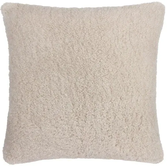 Square Cushion Reversible - Natural, Faux Fleece