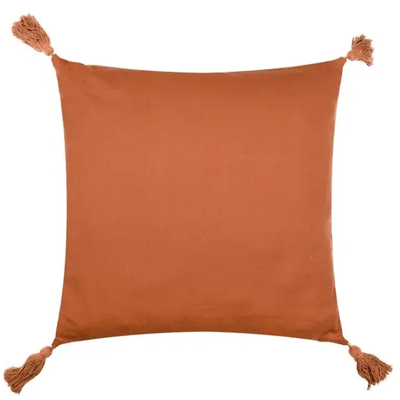 Square Cushion with Geometric Design - Ginger, Cotton