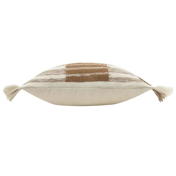 Square Cushion Woven Striped - Baked Earth, Cotton