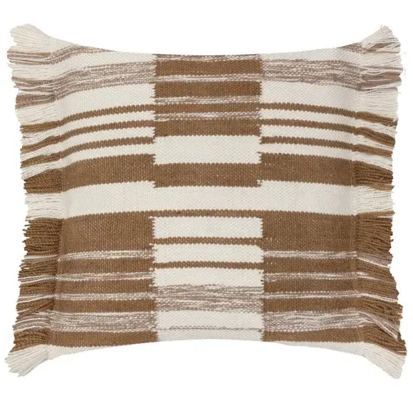 Square Cushion Woven Striped - Baked Earth, Cotton image