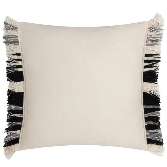 Square Cushion Woven Striped - Black, Cotton