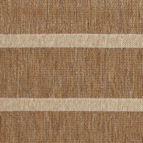 Striped Indoor Outdoor Rug - Natural, Jute Effect