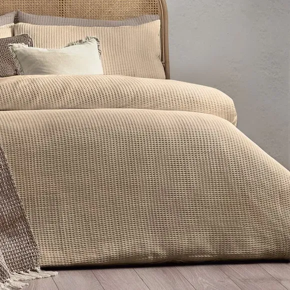 Waffle Duvet Cover Set with Pillowcase - Linen, Cotton