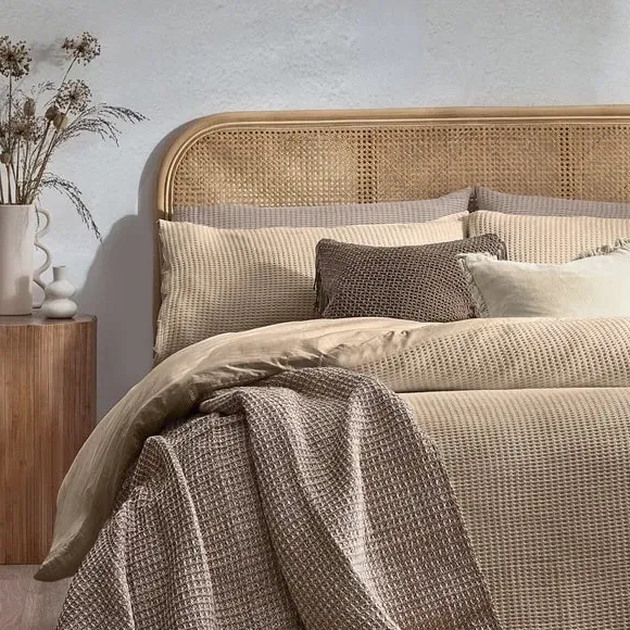 Waffle Duvet Cover Set with Pillowcase - Linen, Cotton