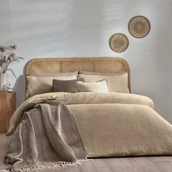 Waffle Duvet Cover Set with Pillowcase - Linen, Cotton