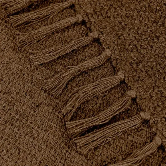 Woven Throw Blanket with Tassels - Cocoa