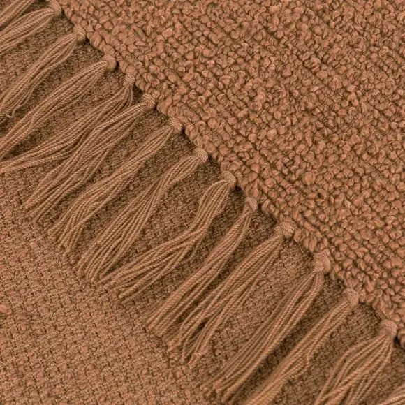 Woven Throw Blanket with Tassels - Ginger