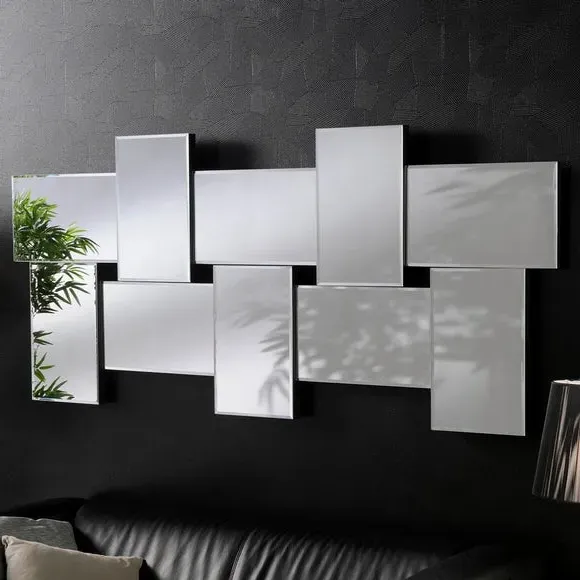 Abstract Wall Mirror with 3D Frame - Clear