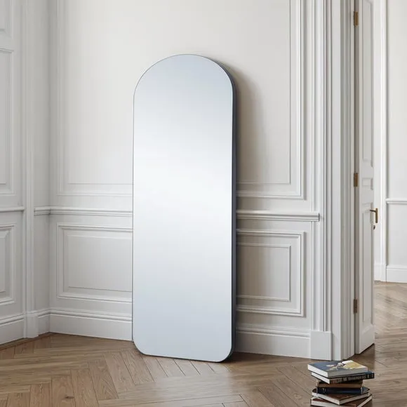 Arched Full Length Wall Mirror - Black, Wood