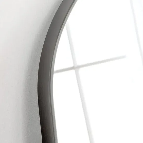 Arched Overmantel Mirror - Black, Wood Frame