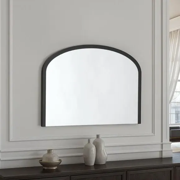 Arched Overmantel Wall Mirror - Black