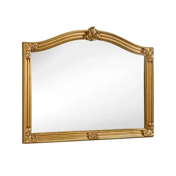 Arched Overmantel Wall Mirror - Gold