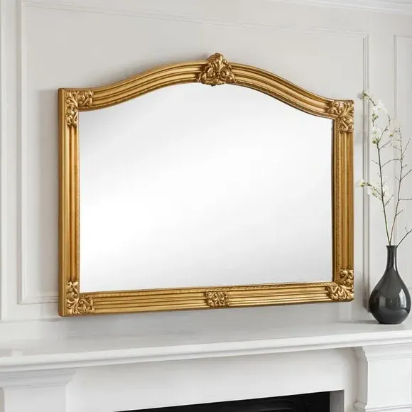 Arched Overmantel Wall Mirror - Gold image