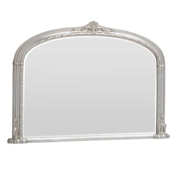 Arched Overmantel Wall Mirror - Silver