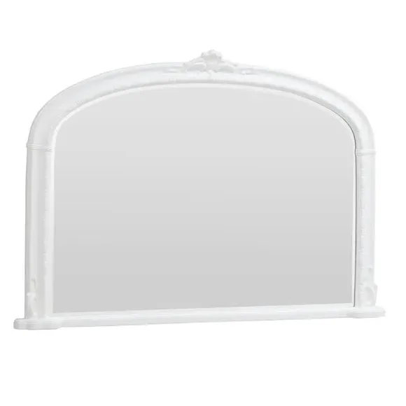 Arched Overmantel Wall Mirror - White