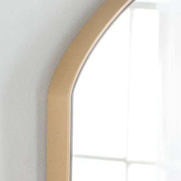 Arched Wall Mirror with Piped Frame - Gold