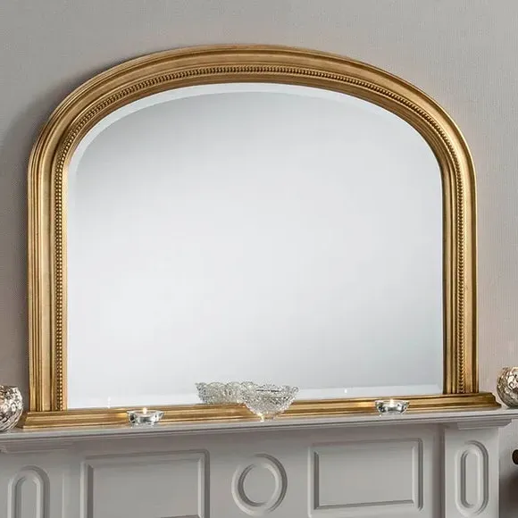 Beaded Mantle Mirror - Gold image