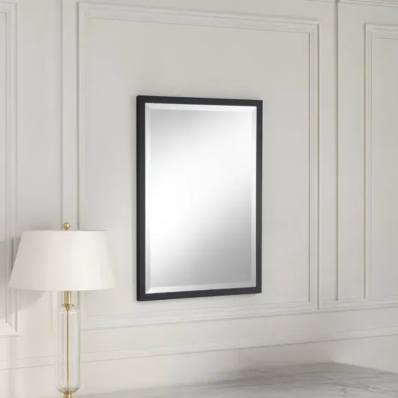 Bevelled Wall Mirror - Black