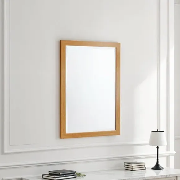 Bevelled Wall Mirror - Oak Effect