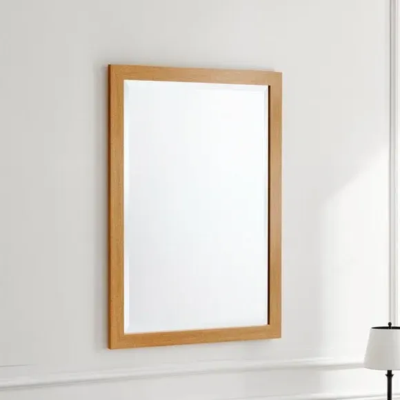 Bevelled Wall Mirror - Oak Effect
