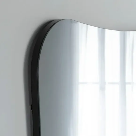 Curved Full Length Wall Mirror - Black