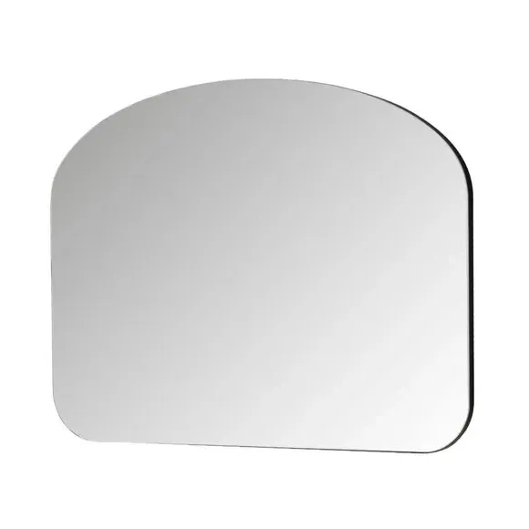 Curved Overmantel Wall Mirror - Black