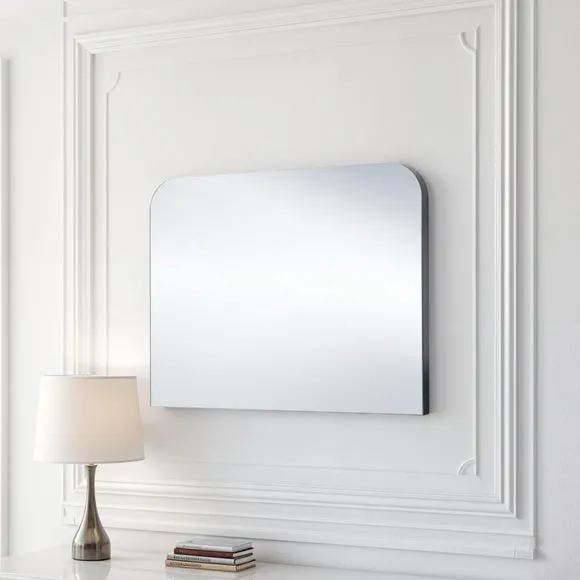 Curved Overmantel Wall Mirror - Black