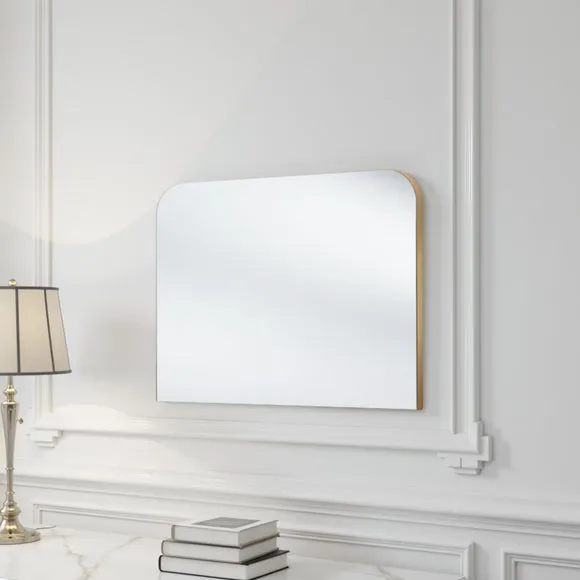 Curved Overmantel Wall Mirror - Gold