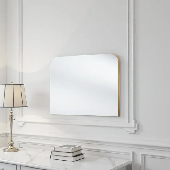 Curved Overmantel Wall Mirror - Gold