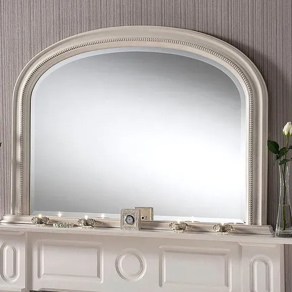 Curved Overmantel Wall Mirror - Ivory image