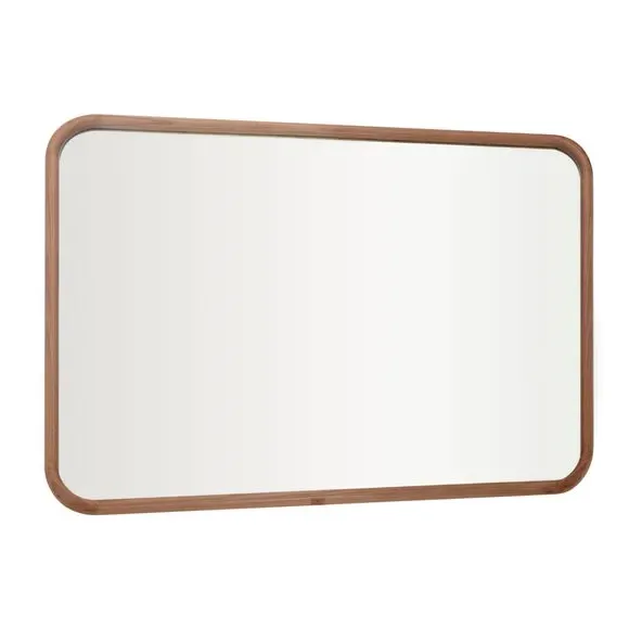 Curved Wall Mirror - Natural, Solid Oak