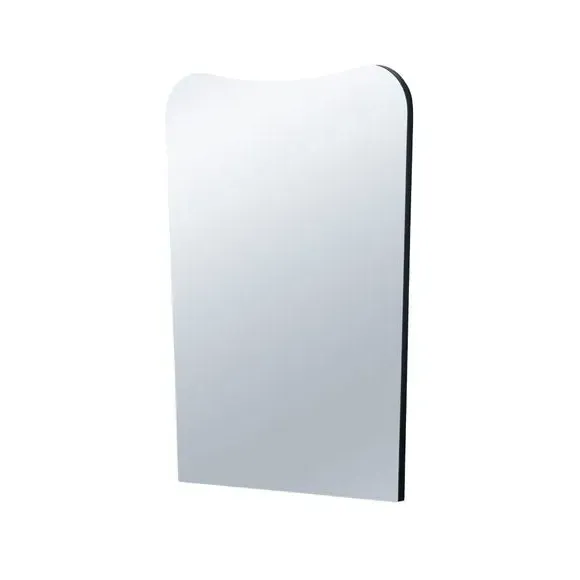 Curved Wall Mirror with Hooks - Black