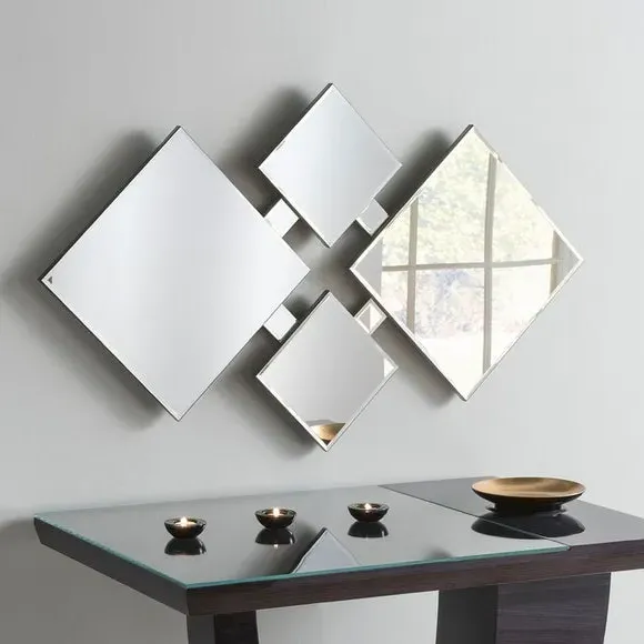 Diamond Bevelled Edge Wall Mirror - Clear Glass image
