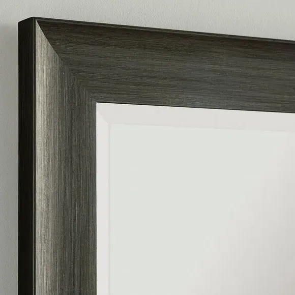 Framed Wall Mirror - Dark Grey, Wood Effect