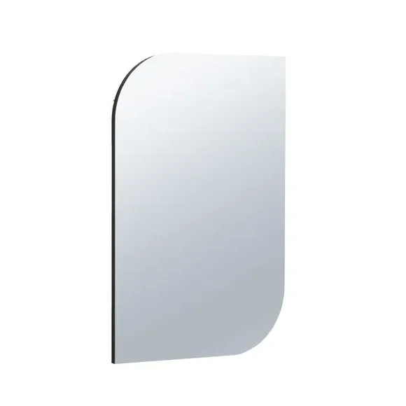 Irregular Wall Mirror with Hooks - Black