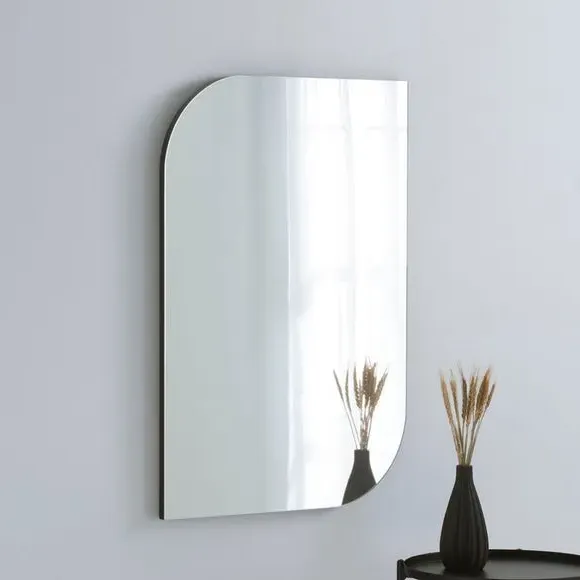Irregular Wall Mirror with Hooks - Black image