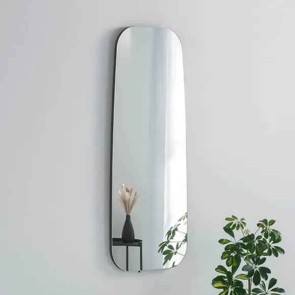 Narrow Full Length Wall Mirror - Black, Pebble image