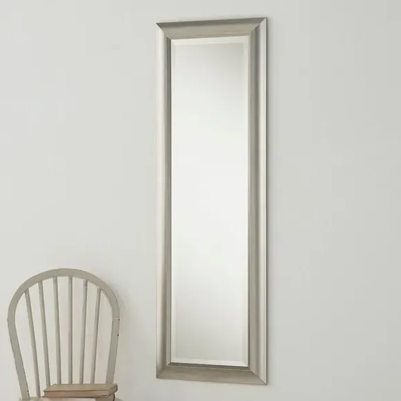 Narrow Full Length Wall Mirror - Silver, Glass image