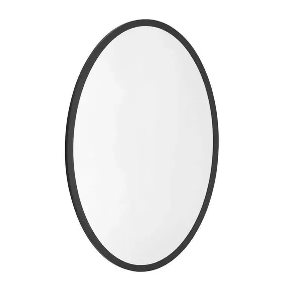 Oval Wall Mirror - Black, Wood Frame image
