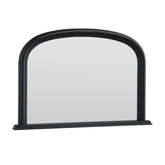 Overmantle Wall Mirror - Black, Wood