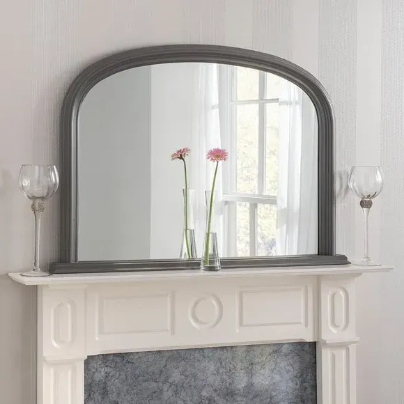 Overmantle Wall Mirror - Dark Grey, Wood