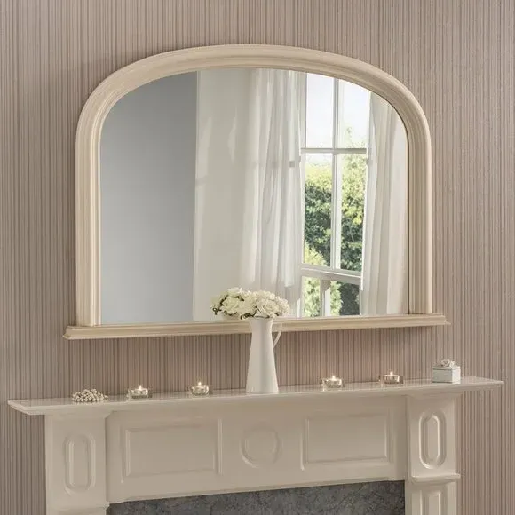Overmantle Wall Mirror - Ivory, Wood