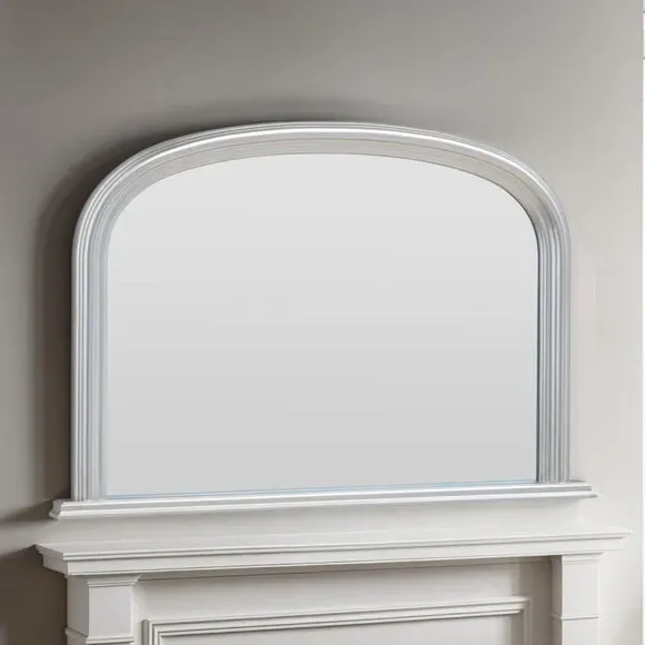 Overmantle Wall Mirror - Silver, Wood
