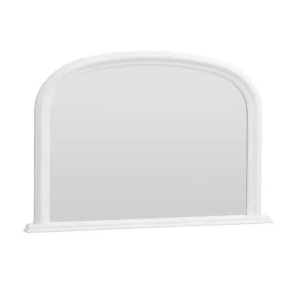 Overmantle Wall Mirror - White, Wood