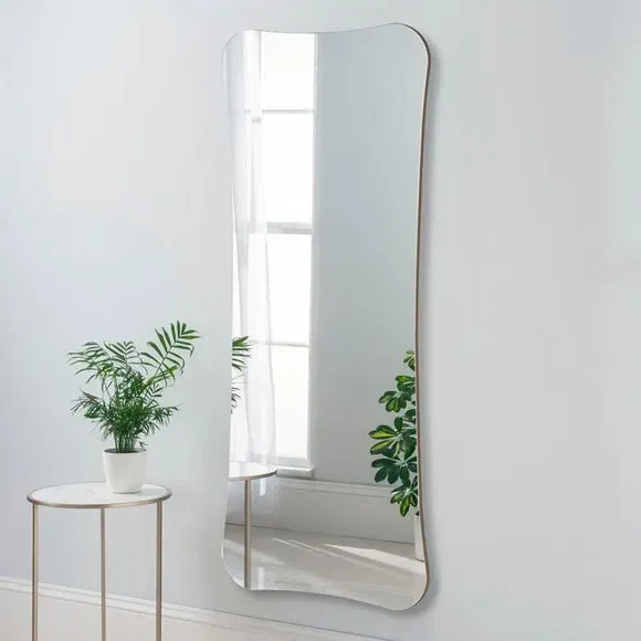 Pebble Wall Mirror with Hooks - Gold image
