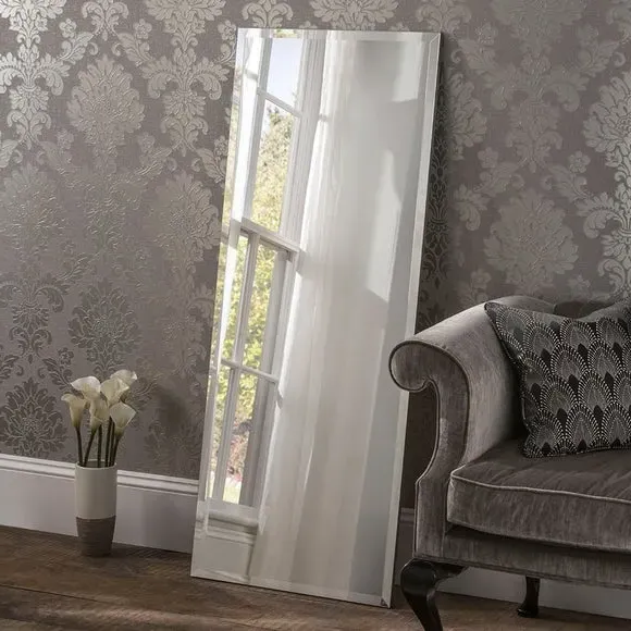 Rectangle Full Length Leaner Mirror - Silver image