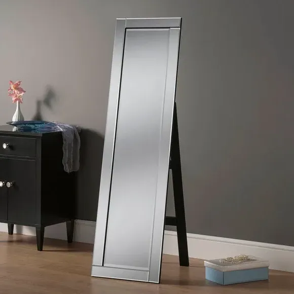 Rectangle Full Length Standing Mirror - Silver image