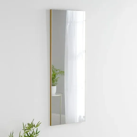 Rectangle Narrow Wall Mirror - Gold, Wood