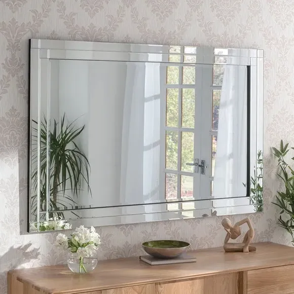 Rectangle Overmantel Wall Mirror - Black image